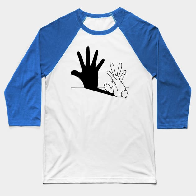 Rabbit Hand Shadow Classic 1 Baseball T-Shirt by menle